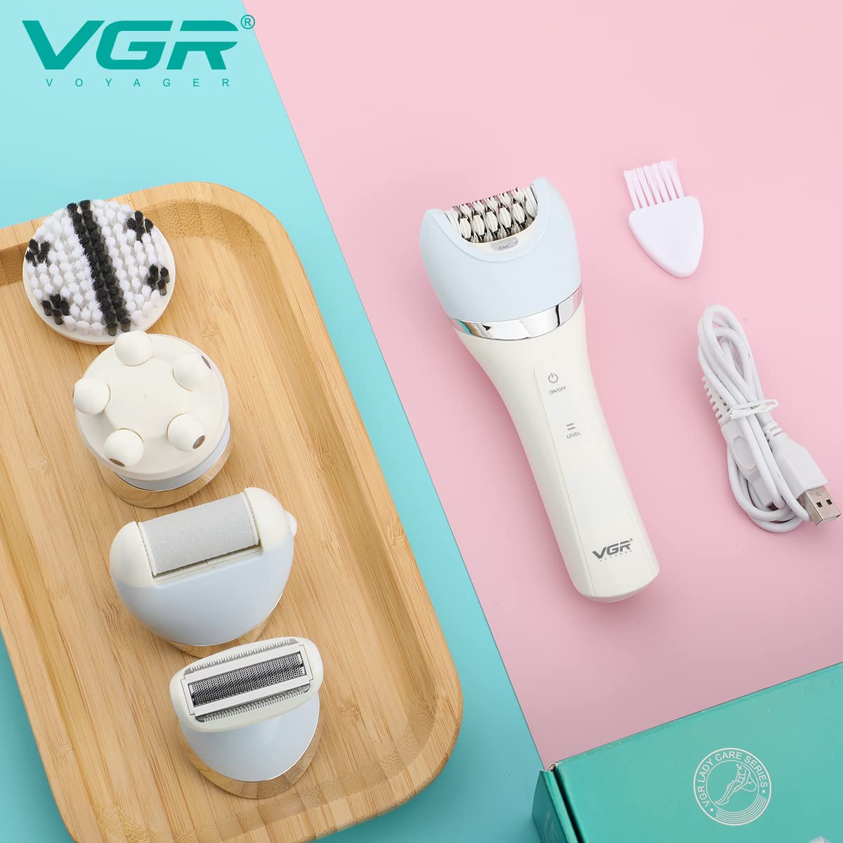 VGR V703 5-in-1 Women’s Grooming Kit – Shaver, Trimmer, Facial & Body Massager | Waterproof - Medaid International
