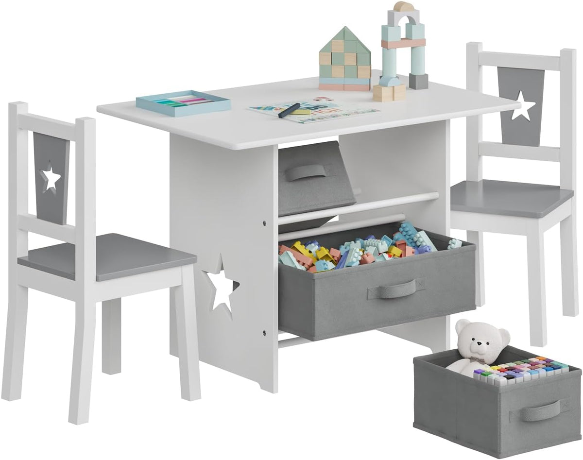 WOLTU Wooden Kids' Children's Table with 2 Chairs (SG011)