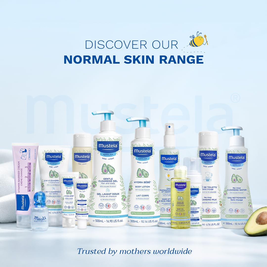 Mustela Hydra Bebe Body Lotion - Daily Moisturizing Baby Lotion with Natural Avocado, Jojoba & Sunflower Oil – 10.14 fl. oz.