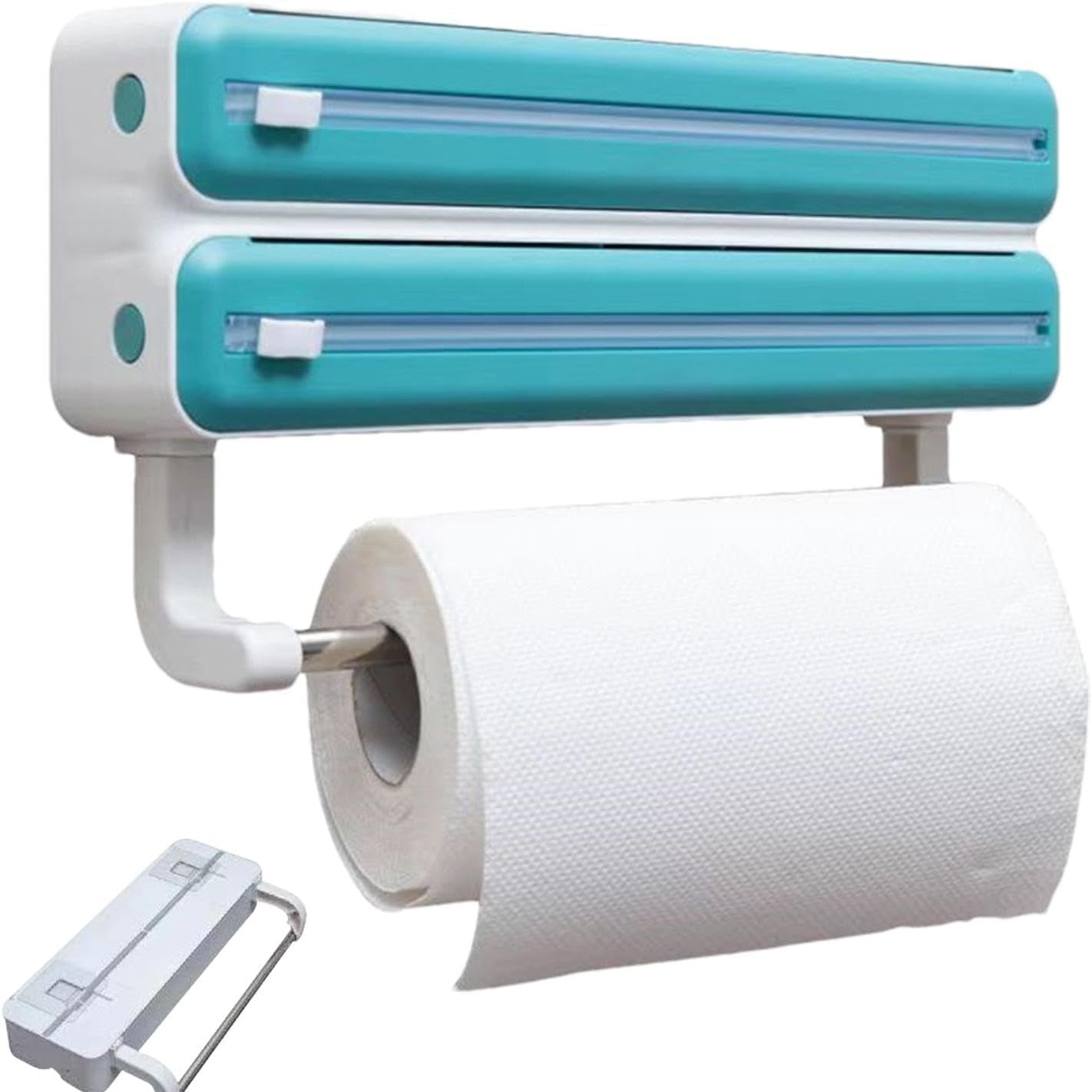 Wall-Mounted Cling Film Dispenser – Kitchen Wrap Cutter Organizer