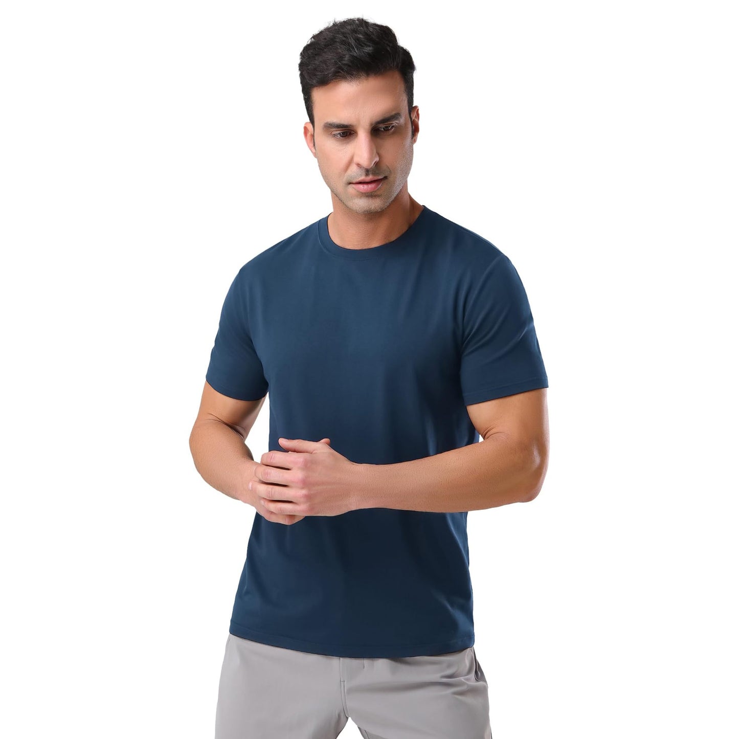 Pioneer Camp Mens Bamboo Viscose T Shirt Ultra Soft White Plain Tshirts for Men Cooling Crew Neck Casual Basic Tee Shirt - Medaid International