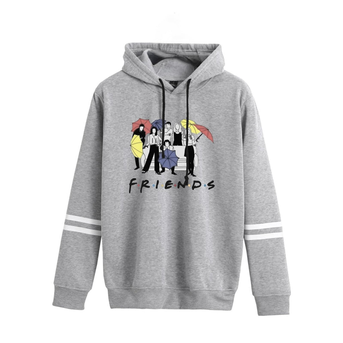 KASTWAVE Friends Hoodies for Women, Long Sleeve Drawstring Fleece Letters Print Hooded Pullovers Autumn Fashion Warm Sweatshirts Casual Loose Blouses Gift for Friends