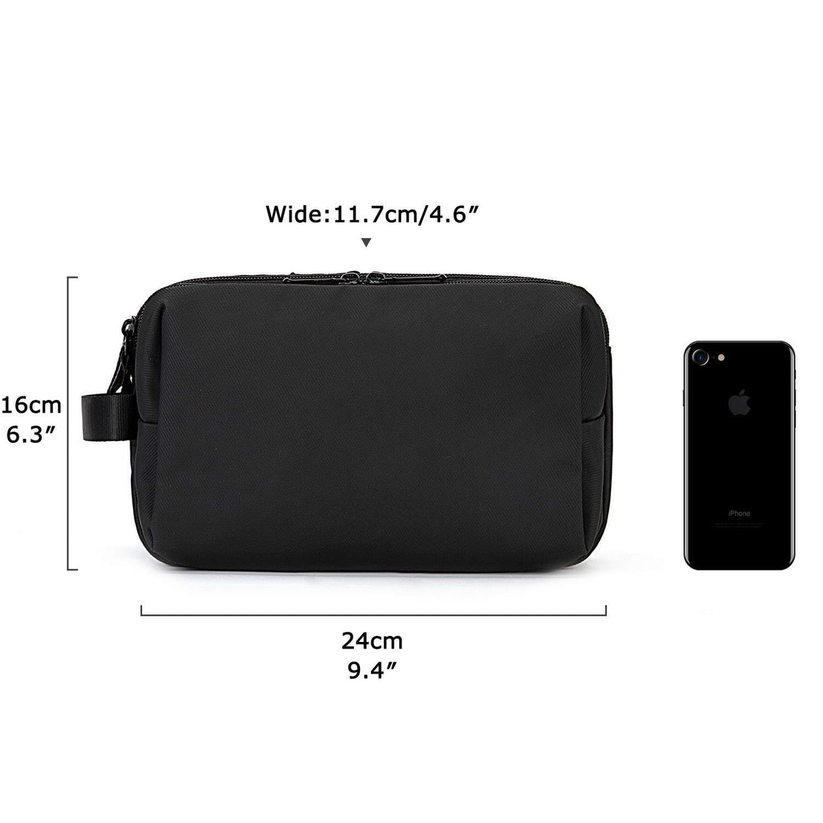 KASTWAVE Toiletry Bag for Men, Travel Toiletry Organizer with Dopp Kit, Water-resistant Large Shaving Bag Organizer, for Toiletries Accessories (Black)
