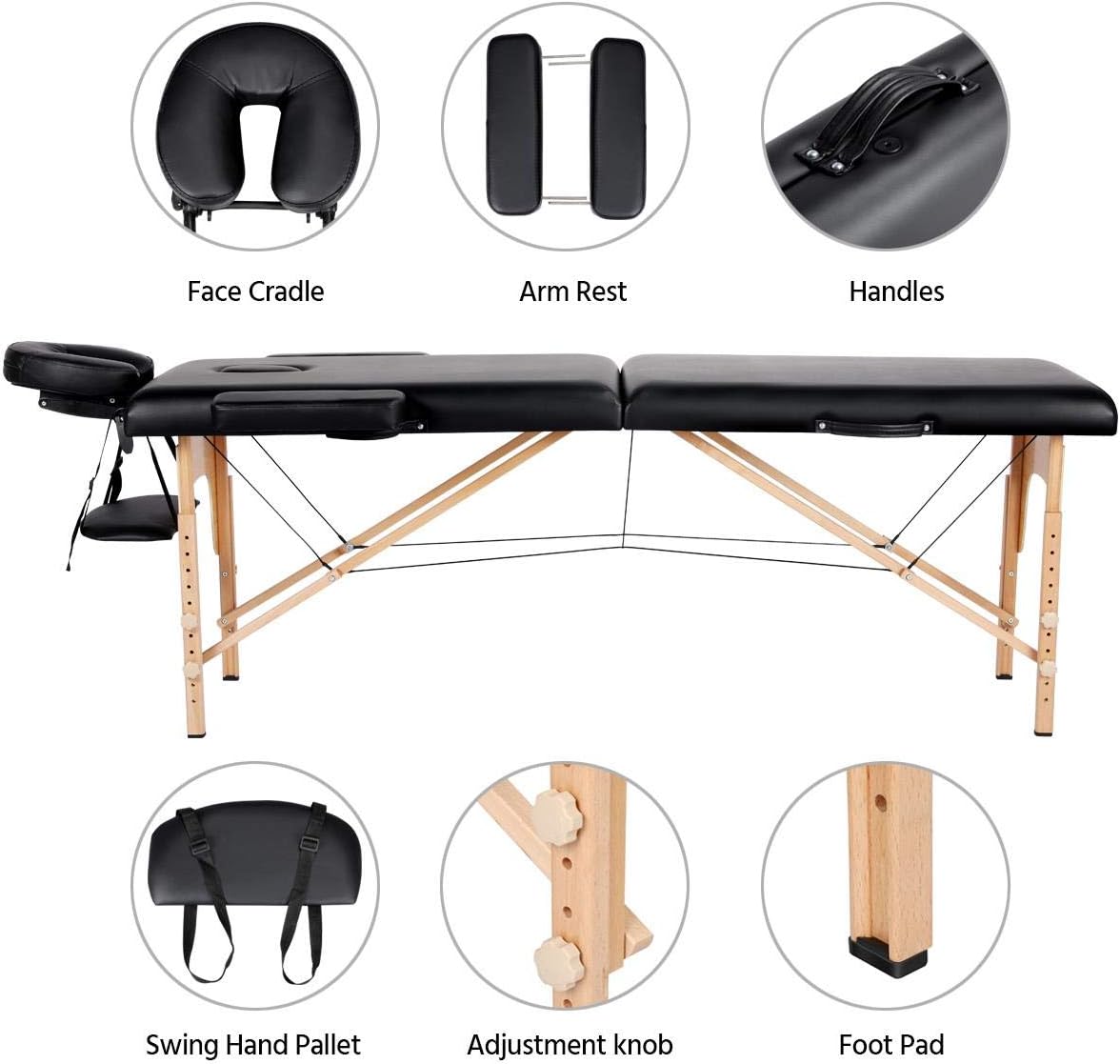 Yaheetech Portable Massage Table (z_mst003blk)
