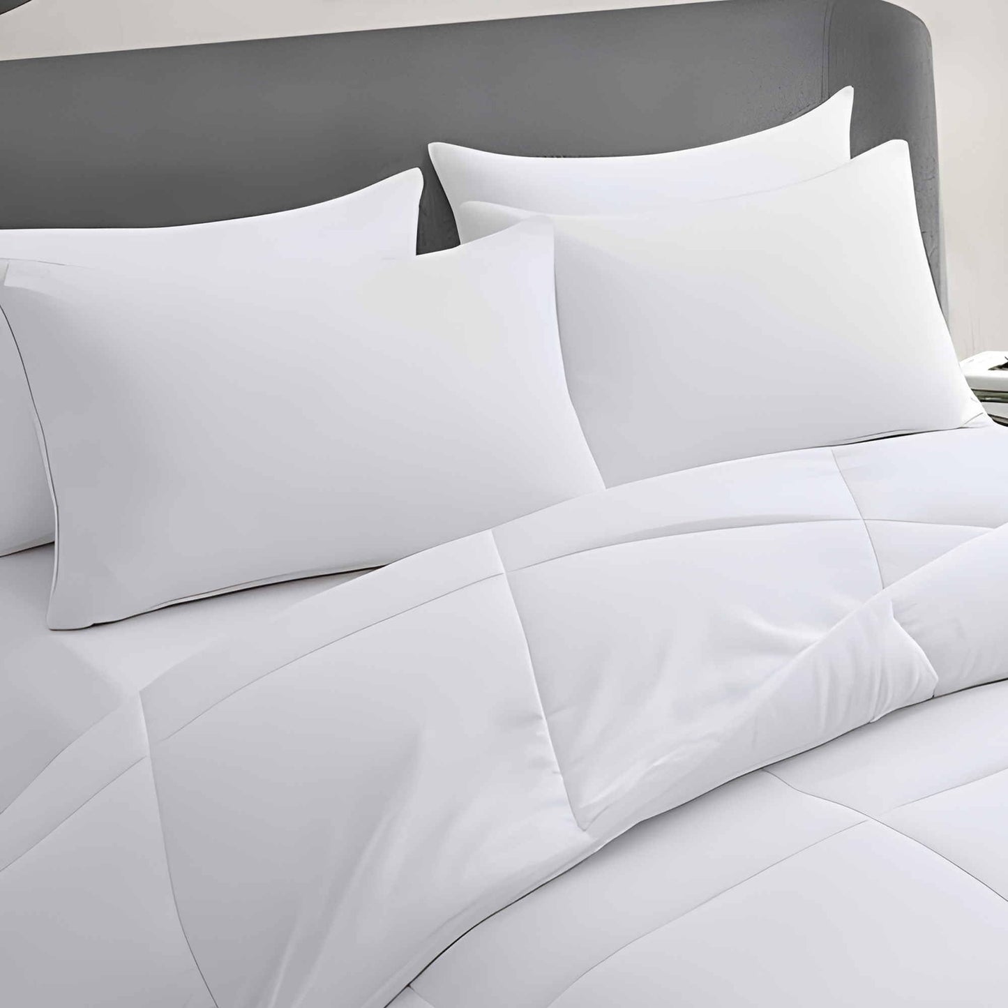 Ultra Thin Flat Soft Bed Pillows Standard Size Set of 2 Pack for Sleeping 20"x26", Hypoallergenic Skin Friendly Machine Washable - Medaid International