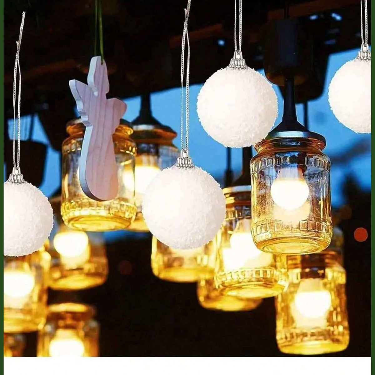 6pcsChristmas White Flocked Ball Ornaments, Snowy Textured Baubles for Tree Decor, Holiday Wreaths, Party & Gift Wrap, Infuse Winter Charm into Christmas Decorations - Medaid International
