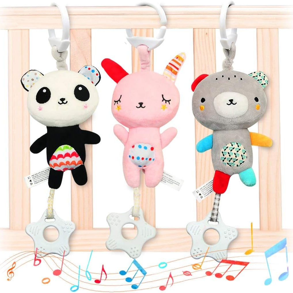 Tumama Kids - Plush Musical Teething - Hanging Rattle - Panda