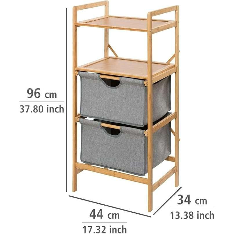 Laundry Shelf Bamboo with 2 Removable Drawers by Wenko