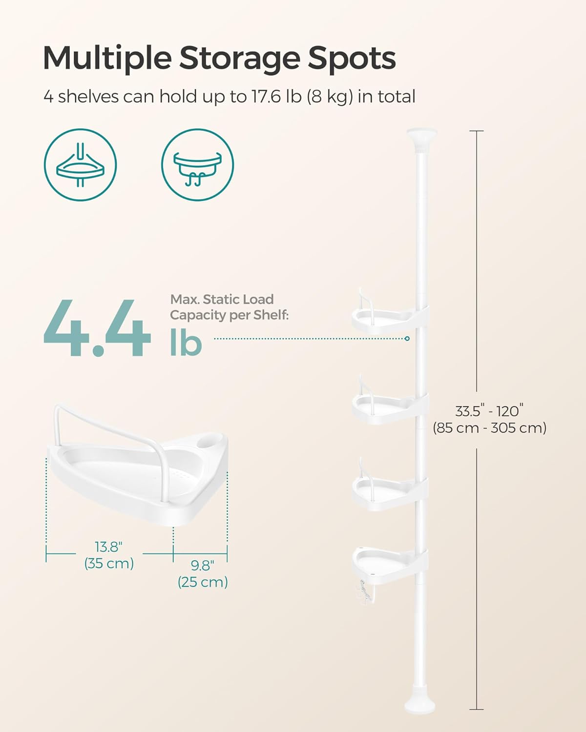 SONGMICS Shower Corner Shelf (BCB001AV1)