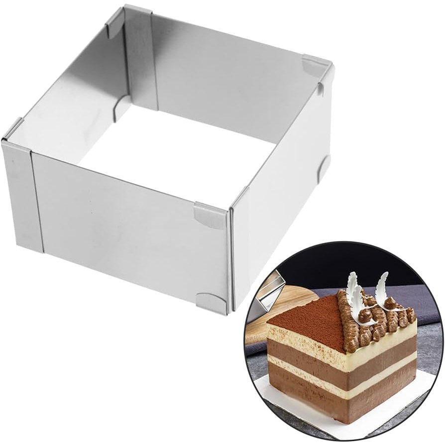 Mousse Rings Square Mousse Ring Cake Baking Stainless Steel Dessert Ring Pastry Mould for Home Baking Cake Rings Square