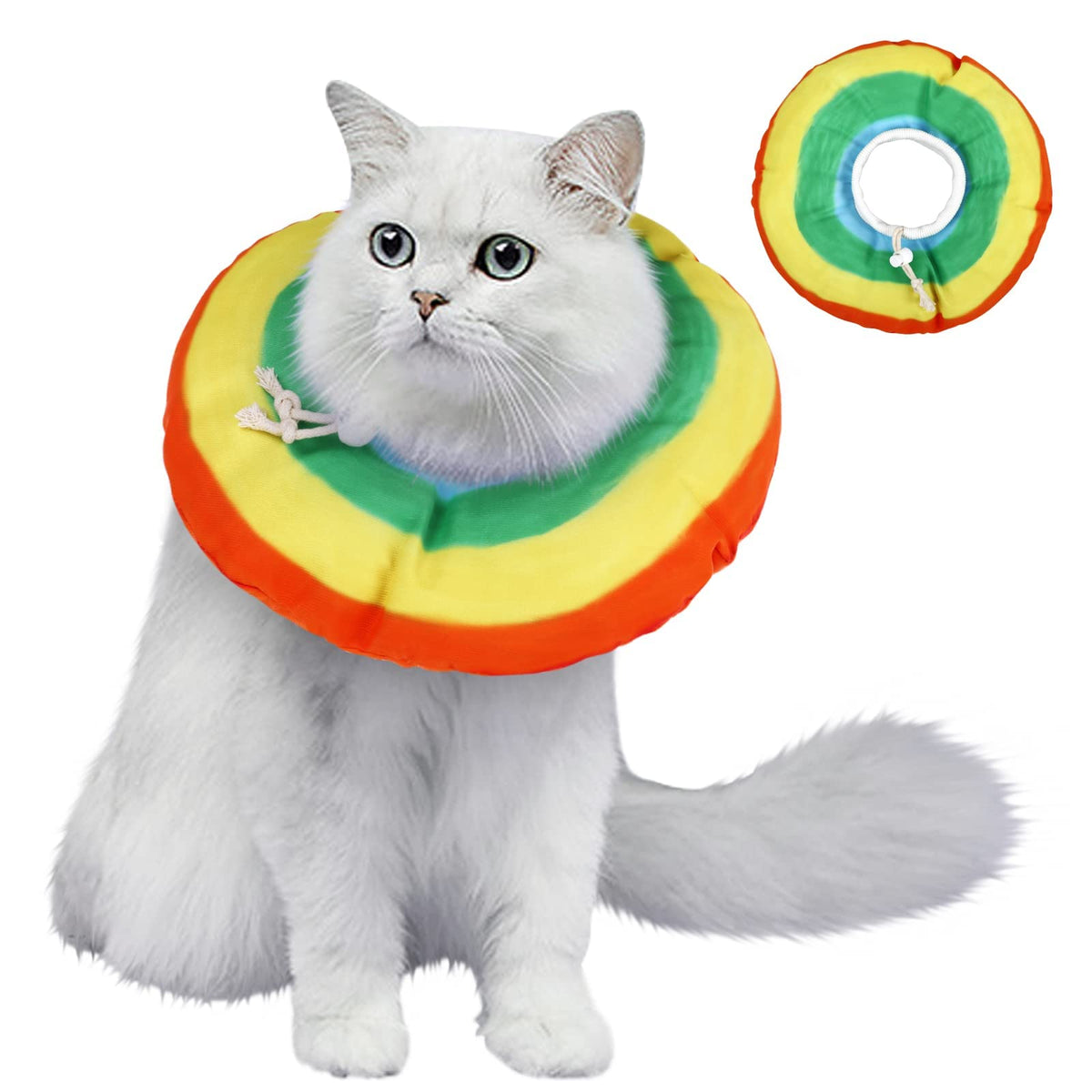 Kastwave Adjustable Cat Recovery Collar, Cute Cone Collar Soft, Cones After Surgery For Kittens (Large)