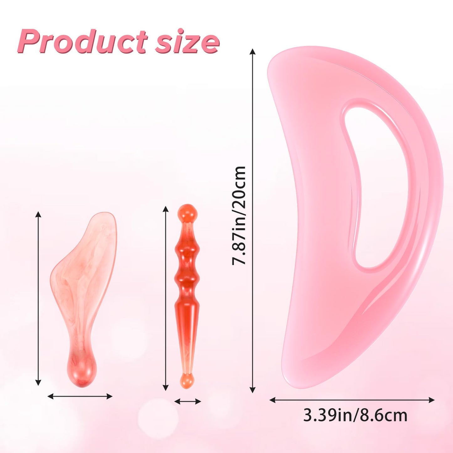 YBEATY Body Gua Sha Tool Cellulite Scraping Sculpting Guasha Tools Natural Resin Lymphatic Drainage Massager Tool for Face Back Neck Legs Man Women Birthday Festival (Pink) - Medaid International