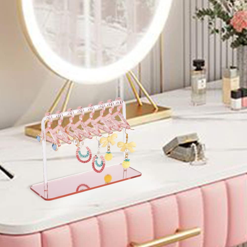 TERRIFI 2 Sets Acrylic Earring Holder, Jewelry Display Dangle Earring Hanging Organizer for Retail Show and Personal Exhibition - 2.3x4.6x5.9 inches