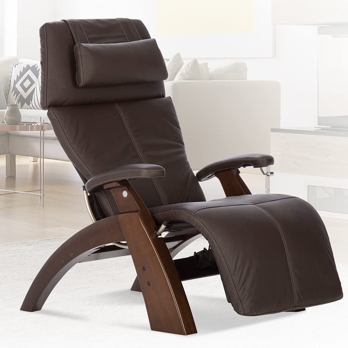 Human Touch Perfect Chair® PC-350 Classic Power Zero Gravity Leather Electric Recliner For Office, 3-Year Warranty, 46D x 32W x 46H Inch, Dark Walnut Espresso - Medaid International