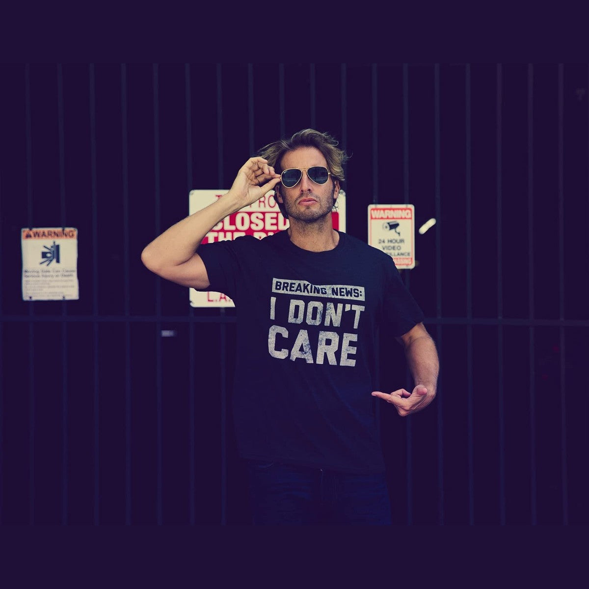 Mens Breaking News I Don't Care T Shirt Funny Sarcastic Graphic Novelty Tee Funny T Shirts Cool Introvert Short Sleeve Novelty Tees for Guys Black L - Medaid International