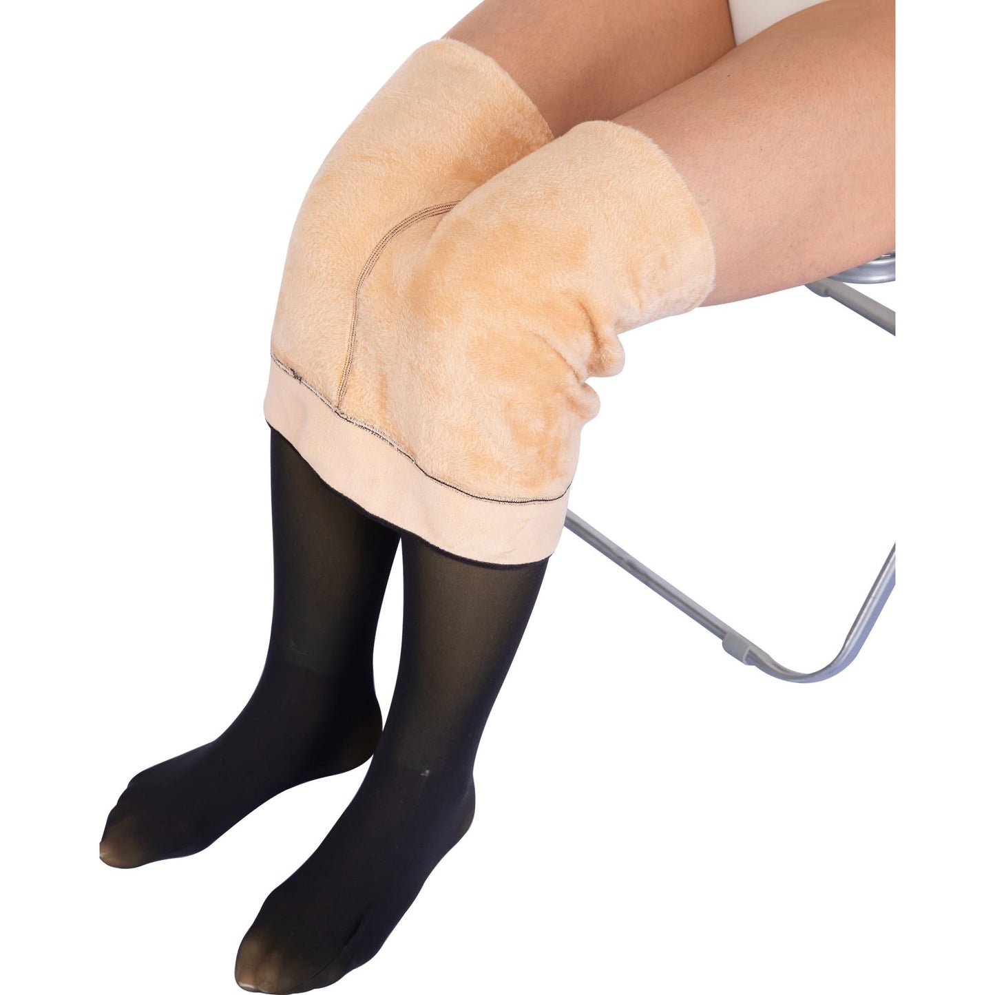 NORMOV Winter Warm Fleece Lined Tight Women,Thermal Fake Translucent Leggings Soft Velvet Stretchy Pantyhose(TF Black-XS/S) - Medaid International