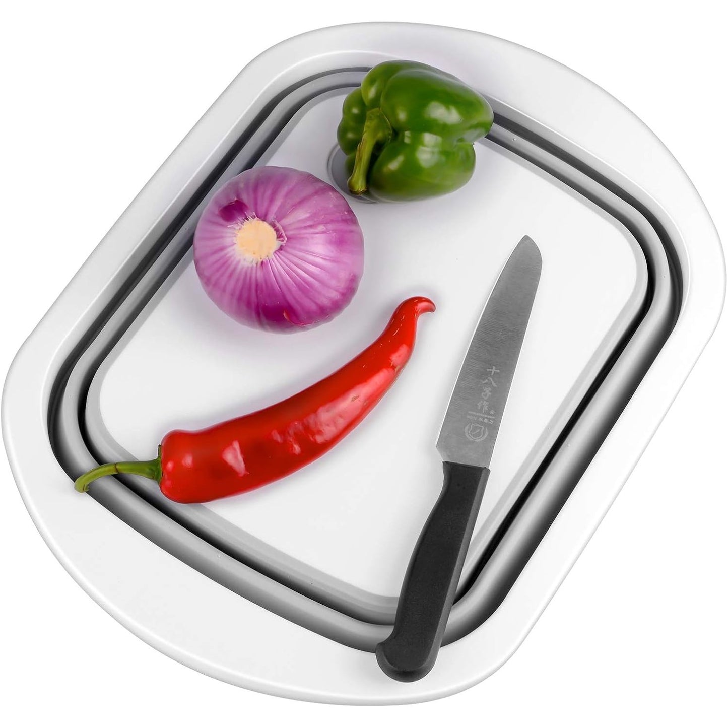 Collapsible Cutting Board with Colander