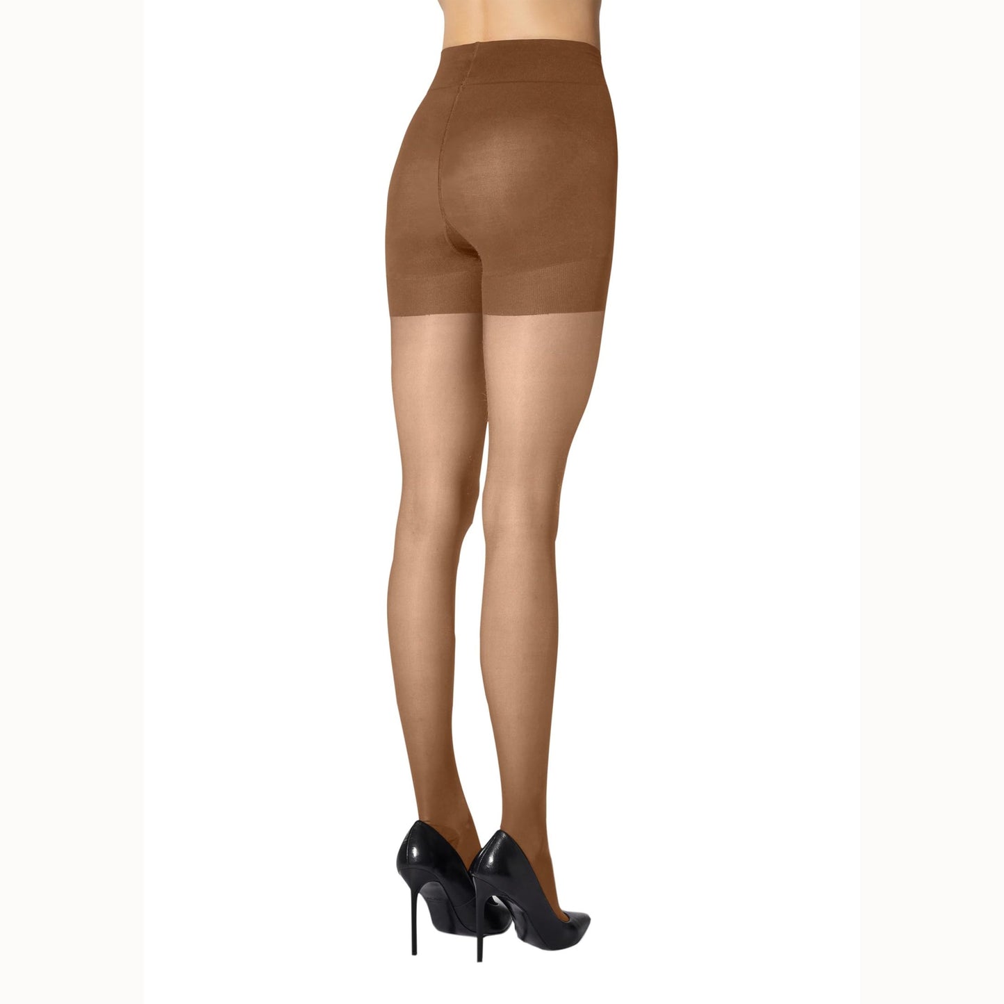 Wolford Miss W 30 Push-Up Tights for Women Knitted-In Shaping Pushup Effect Strong Leg Support Sustainable Dye Sheer Hosiery Brown Sun-tan Brown Medium - Medaid International