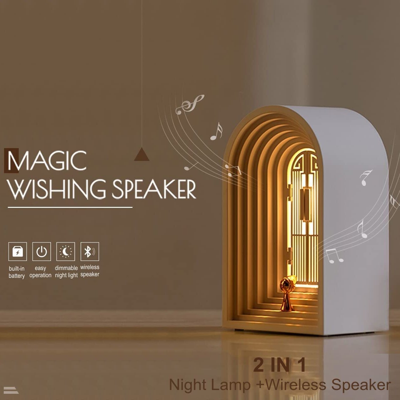 Nordic Table Night Light with Bluetooth Speaker