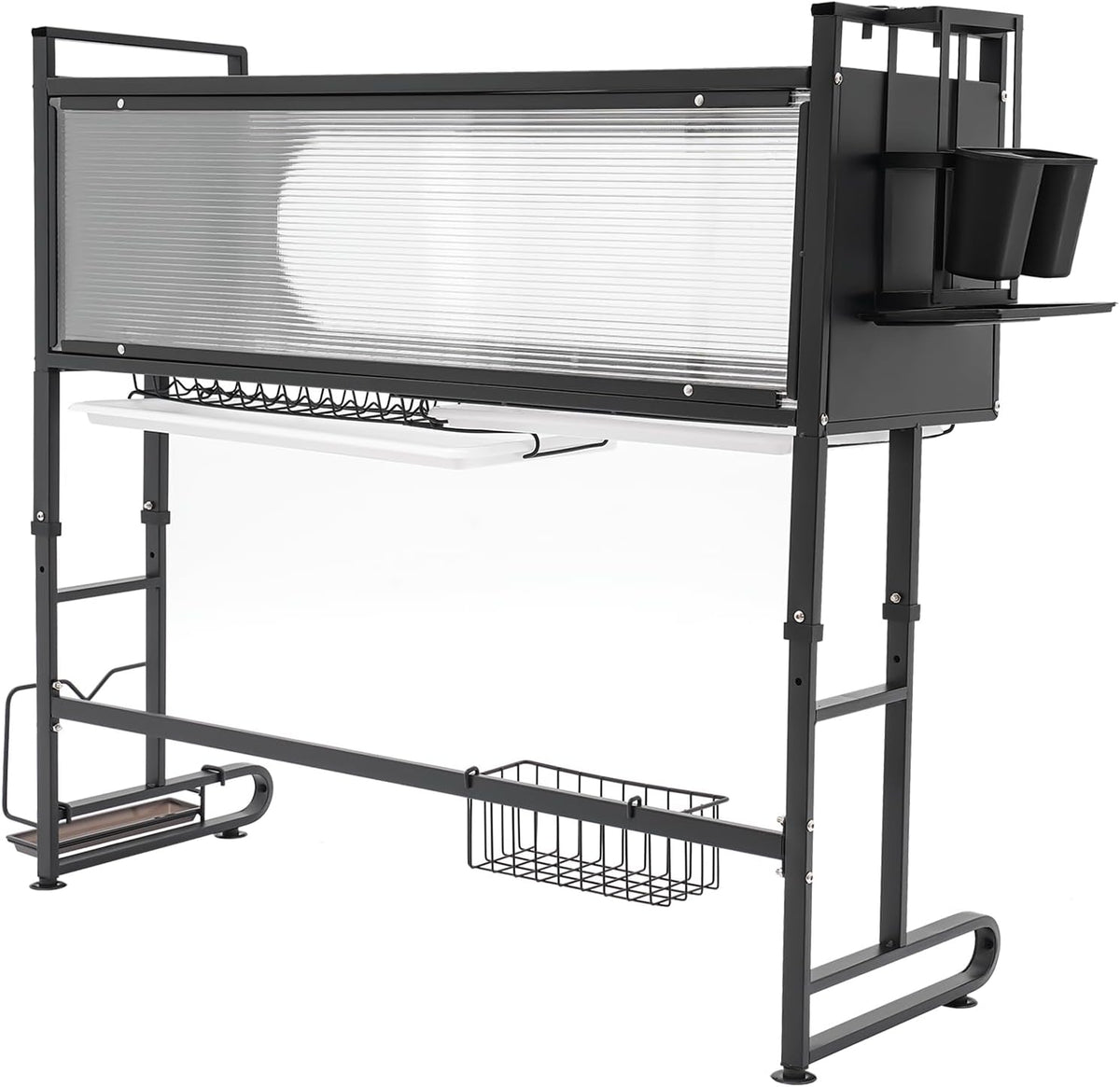 Over Sink Dish Drying Rack with Flip-Type Cabinet Door
