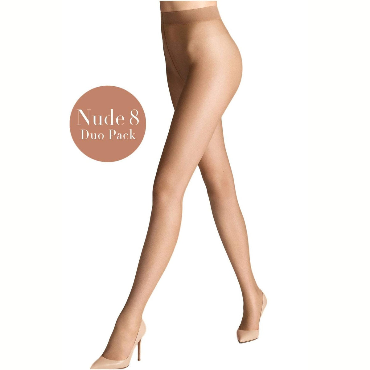Wolford Nude 8 Denier Sheer Tights Duo Pack Pantyhose Hosiery for Women Ultra-Thin Comfortable Legwear Set For Everyday Wear - Medaid International