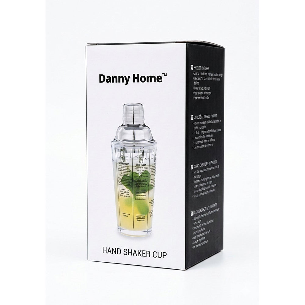 Danny Home Glass with Stainless Steel Cocktail Shaker 450ml
