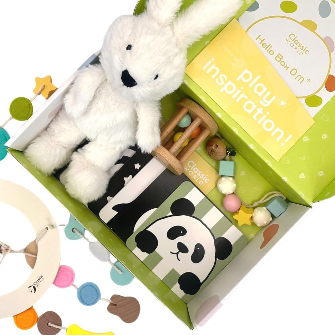 Classic World Hello Toys Box Set 0–6 Months Newborn Sensory Gift Set