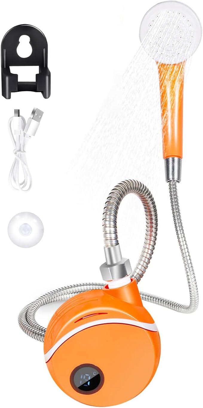 Portable Camping Shower – Rechargeable Digital Display Pump