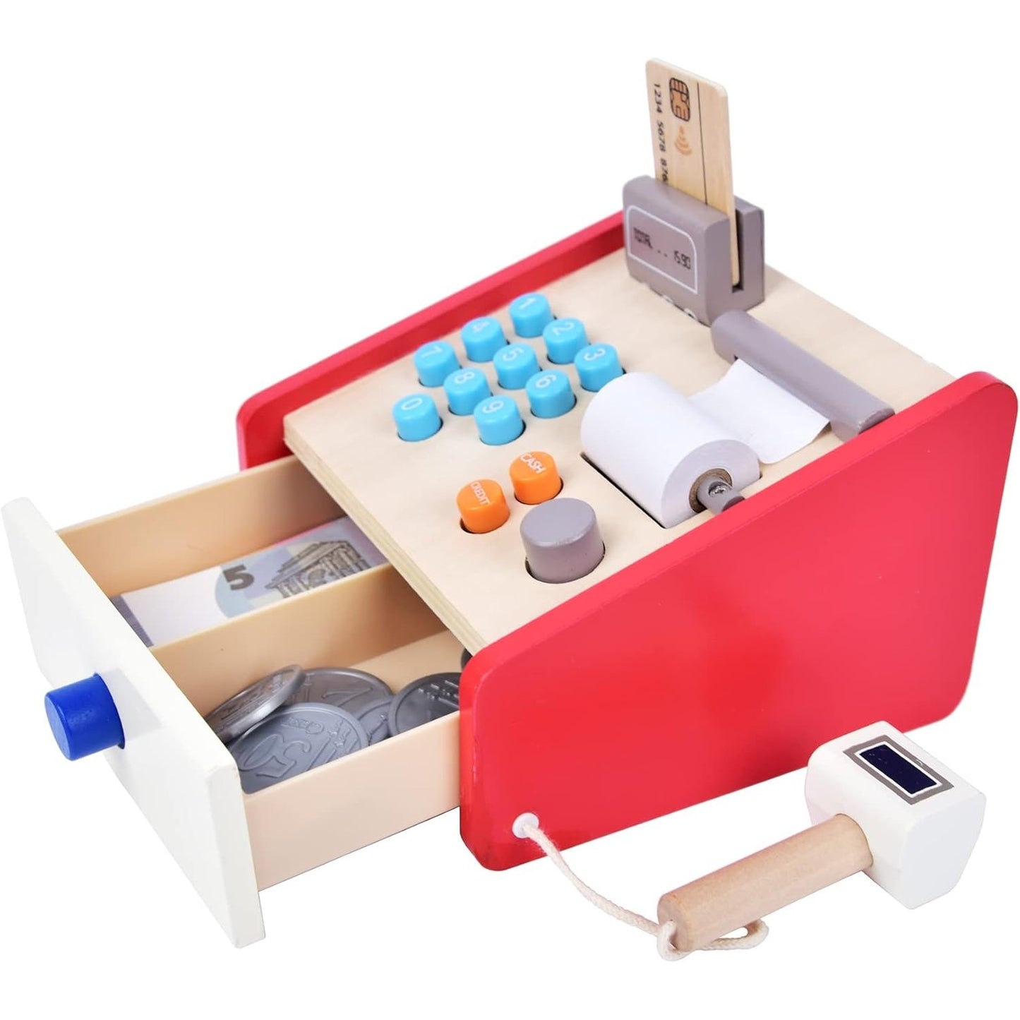 Wooden Cash Register For Kids 3 Years +