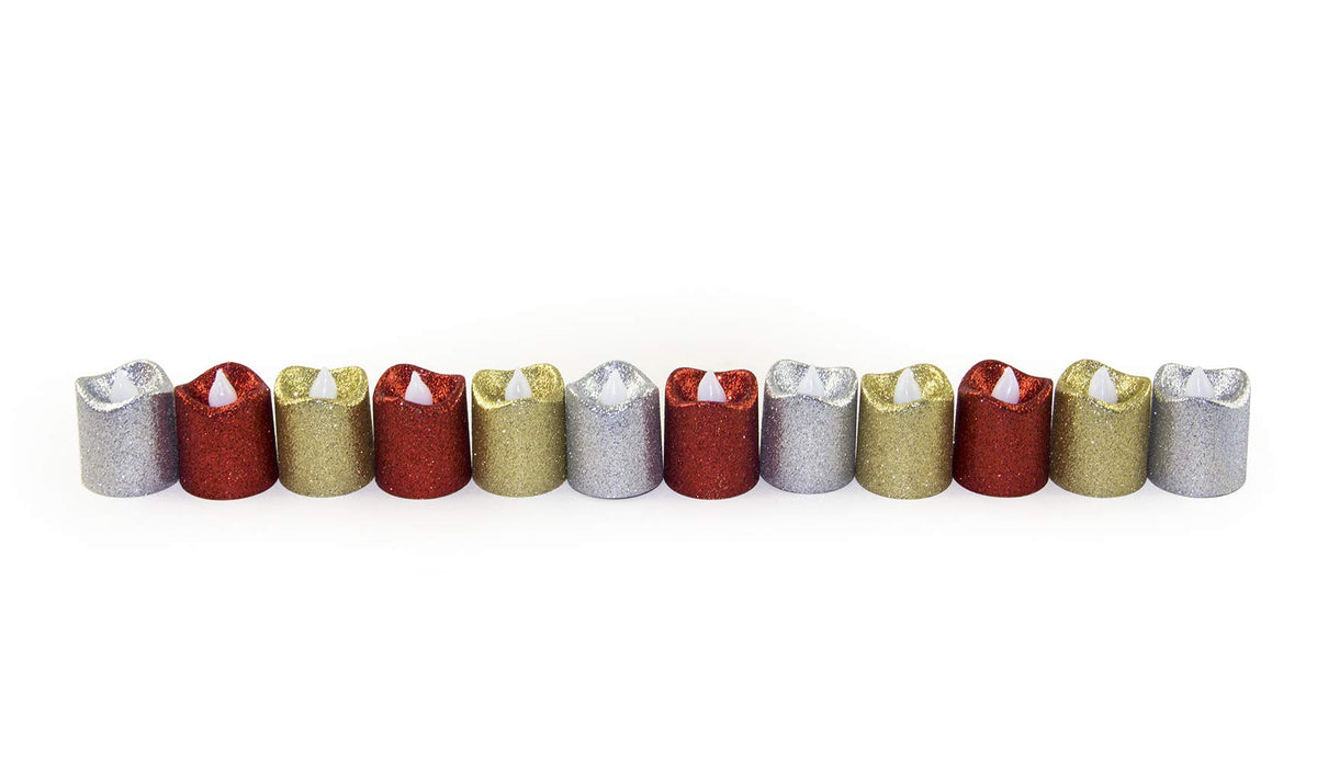 KASTWAVE Rosymoment Led Candles Light 12Pcs Battery-Powered, Flameless Romantic Party Tea Light, Rosymoment, Multi-Colour, A245-10