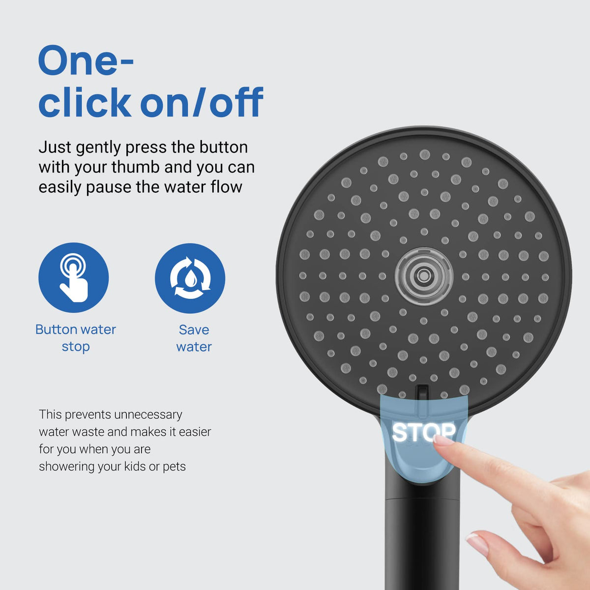 JOMOO Shower Head, Purifies Water Remove Chlorine Filter Shower Head, High Pressure Water Saving 3 Modes Handheld Shower Head Prevent Hair Loss