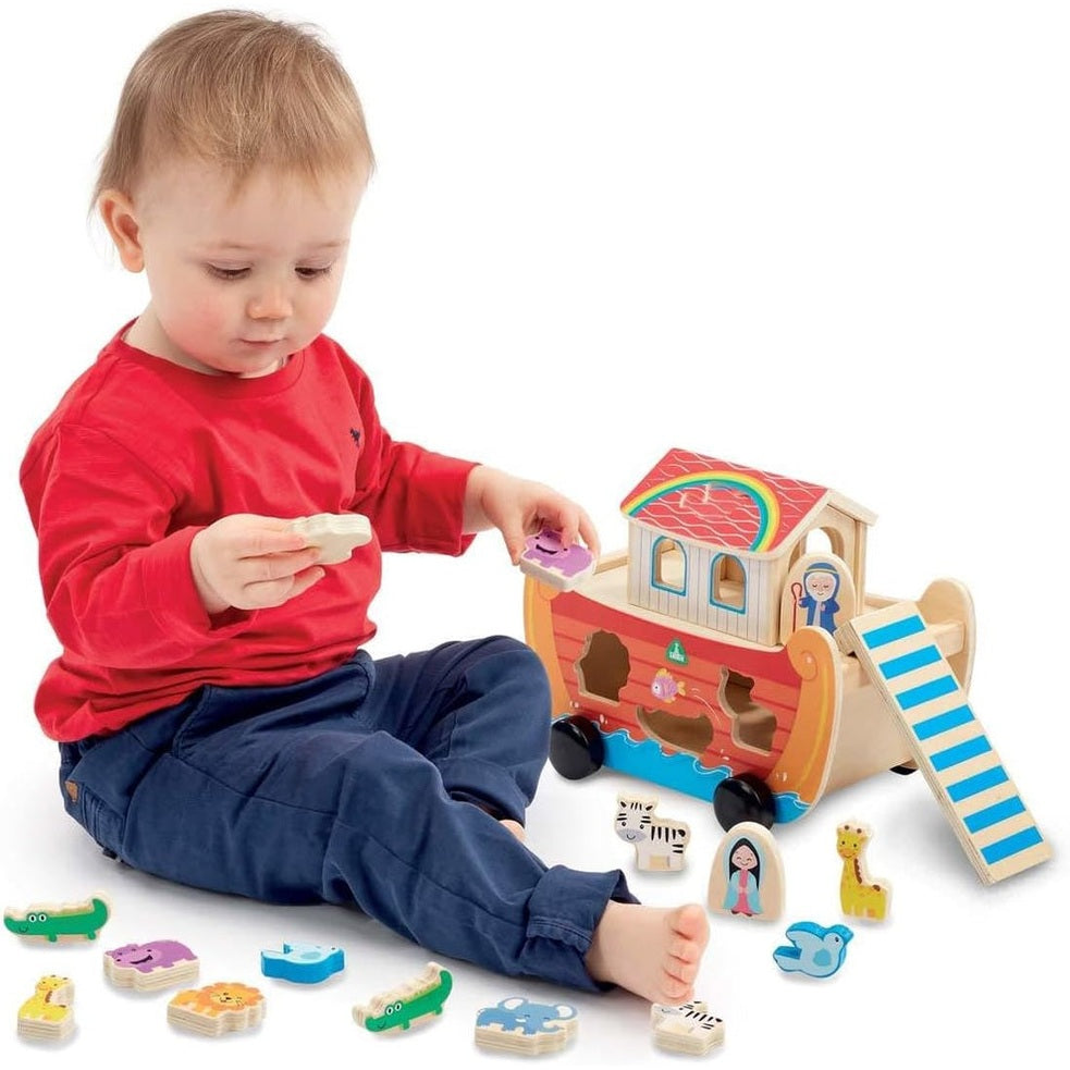 ELC Wooden Noah's Ark Inlay Toy Mold Puzzle