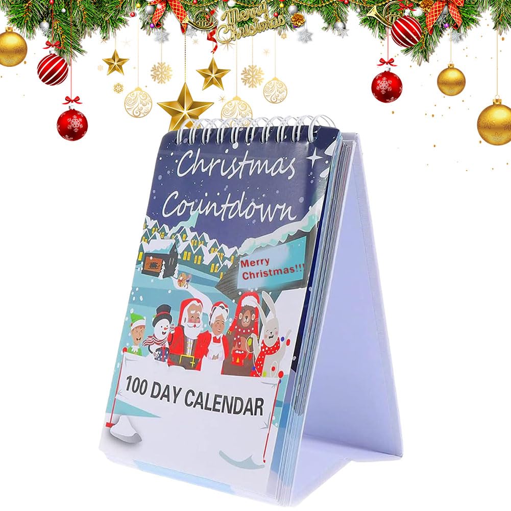 2025 Christmas Countdown Calendar 100 Days Tear Off Wall and Desktop Advent Calendar for Festive Home Decorations - Medaid International