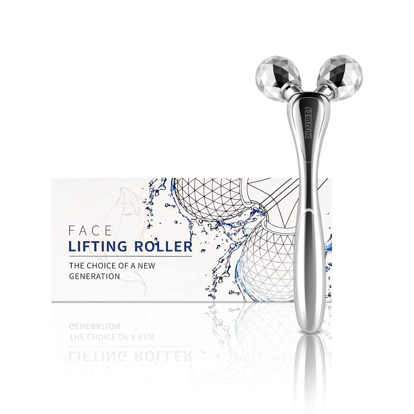 3D Facial Massager Rollers Lifting Massager, Skin Care Face Body Massager Firming Tools for Body Relaxation Massage, Kneading, Body Slimming and V-shaped Face Lift, Anti-Wrinkle (Silvery White) - Medaid International