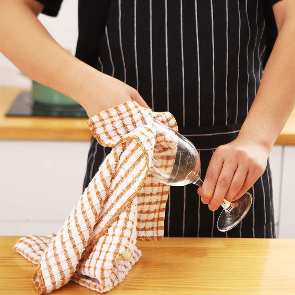 KASTWAVE Kitchen Dish Towels, 16 Inch x 25 Inch Bulk Cotton Kitchen Towels, 6 Pack Dish Cloths for Dish Rags for Drying Dishes Clothes and Dish Towels