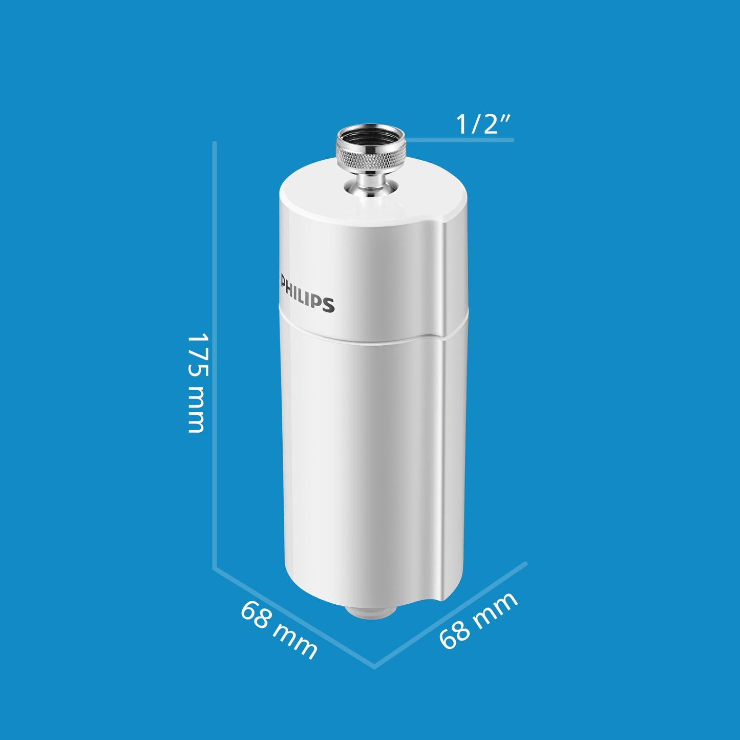 Philips AWP1775 - In-Line Shower Filter - Reduces Chlorine by up to 99 Percent I Easy to Instal I Fits all UK and Eire Shower hoses and taps I White
