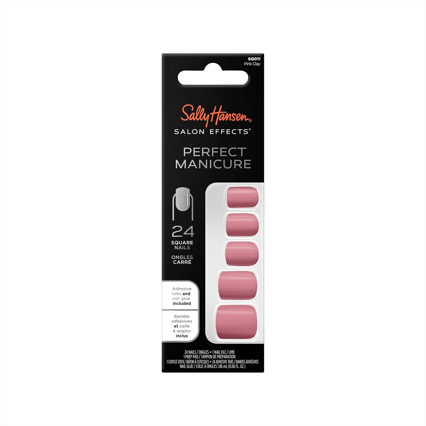 Sally Hansen Perfect Manicure Press-On Nails Square, Pink Clay - Medaid International
