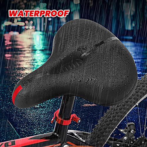 Brgood - Comfortable Wide Bike Seat with Memory Foam, Dual Shock Absorber, Universal Fit
