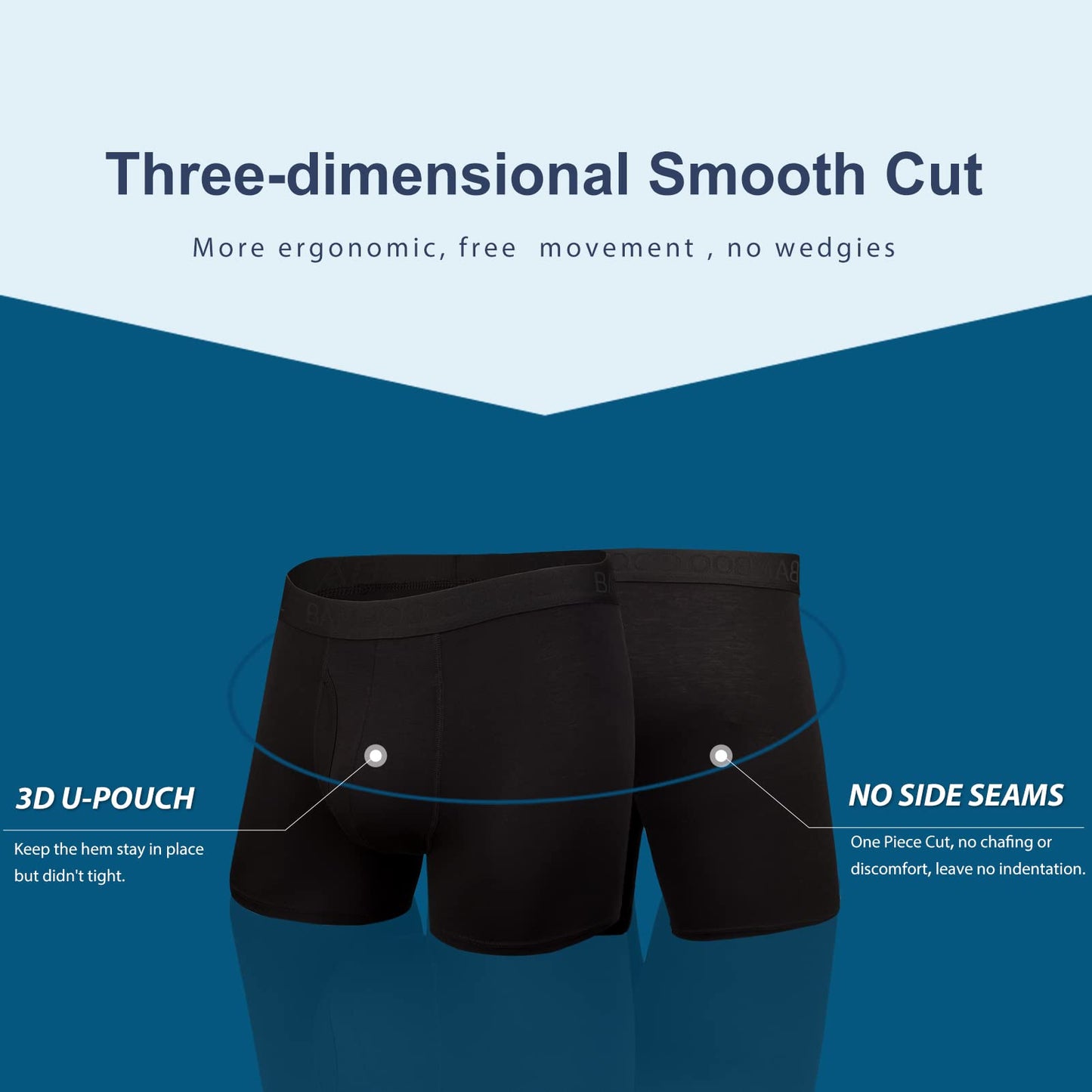BAMBOO COOL Men's Underwear Boxer Briefs Soft Breathable Performance Underwear for Men 4 Pack(L) - Medaid International