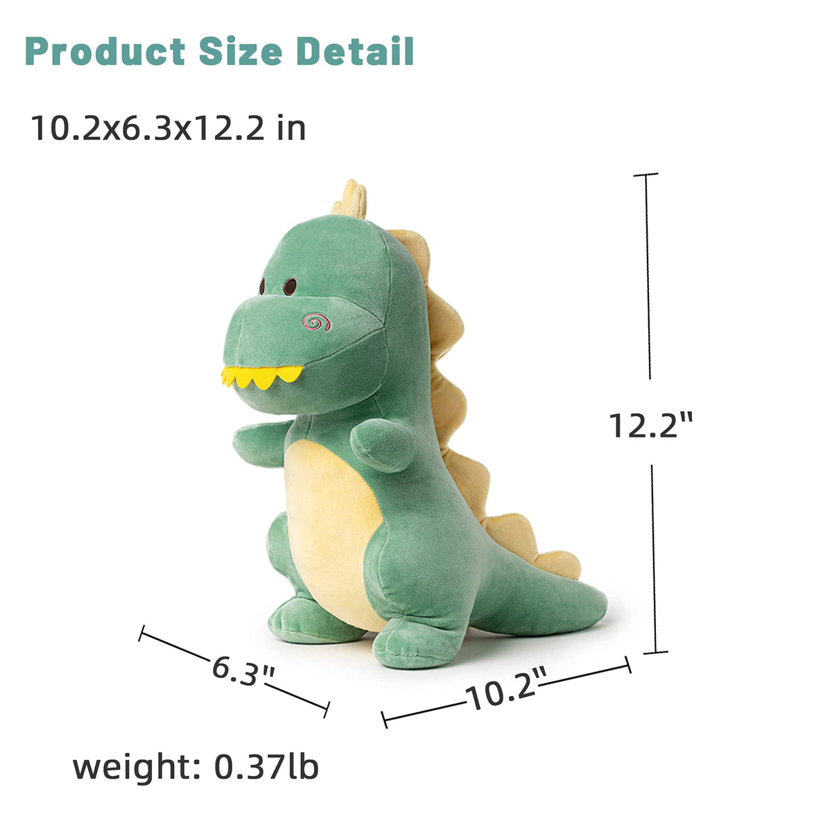 KASTWAVE Adorable 12-Inch Dinosaur Plush Toy - Soft Stuffed Animal for Kids, for Boys and Girls, Cute Fat Dino Doll