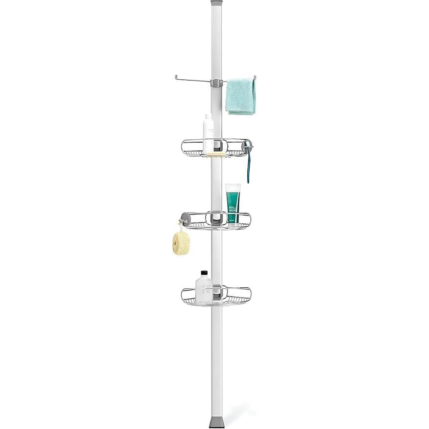 Stainless Steel Corner Bathroom Organizer – 4-Tier Storage Rack