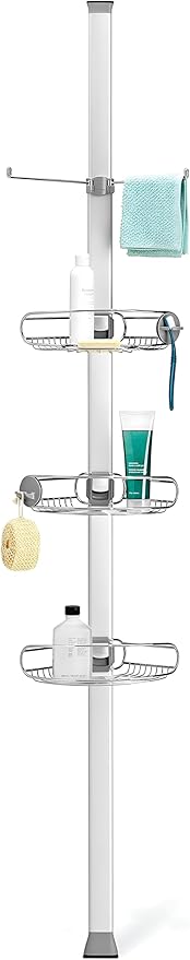 Stainless Steel Corner Bathroom Organizer – 4-Tier Storage Rack