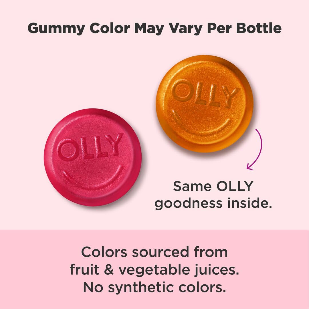 OLLY Undeniable Beauty Gummy, For Hair, Skin, Nails, Biotin, Vitamin C, Keratin, Chewable Supplement, Grapefruit, 30 Day Supply - 60 Count - Medaid International