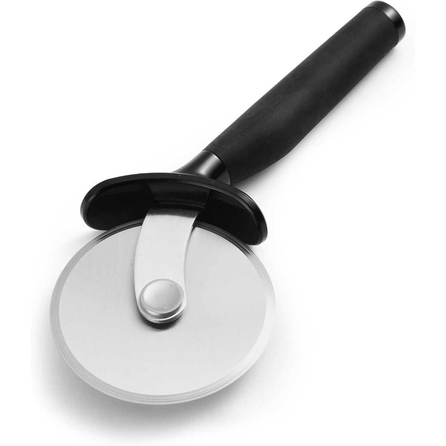 KitchenAid Classic Pizza Wheel with Sharp Blade For Cutting Through Crusts, Pies and More, Built In Finger Guard for Safety and Comfort Grip to Protect Fingers, Dishwasher Safe, 9-Inch, Black - Medaid International