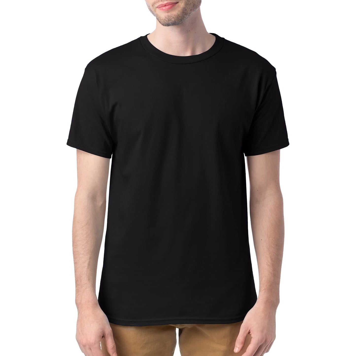 Hanes mens Essentials Short Sleeve T-shirt Value Pack (4-pack) athletic t shirts, Black, Large US - Medaid International