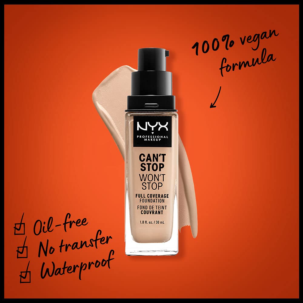 NYX PROFESSIONAL MAKEUP Can't Stop Won't Stop Foundation, 24h Full Coverage Matte Finish - Vanilla - Medaid International