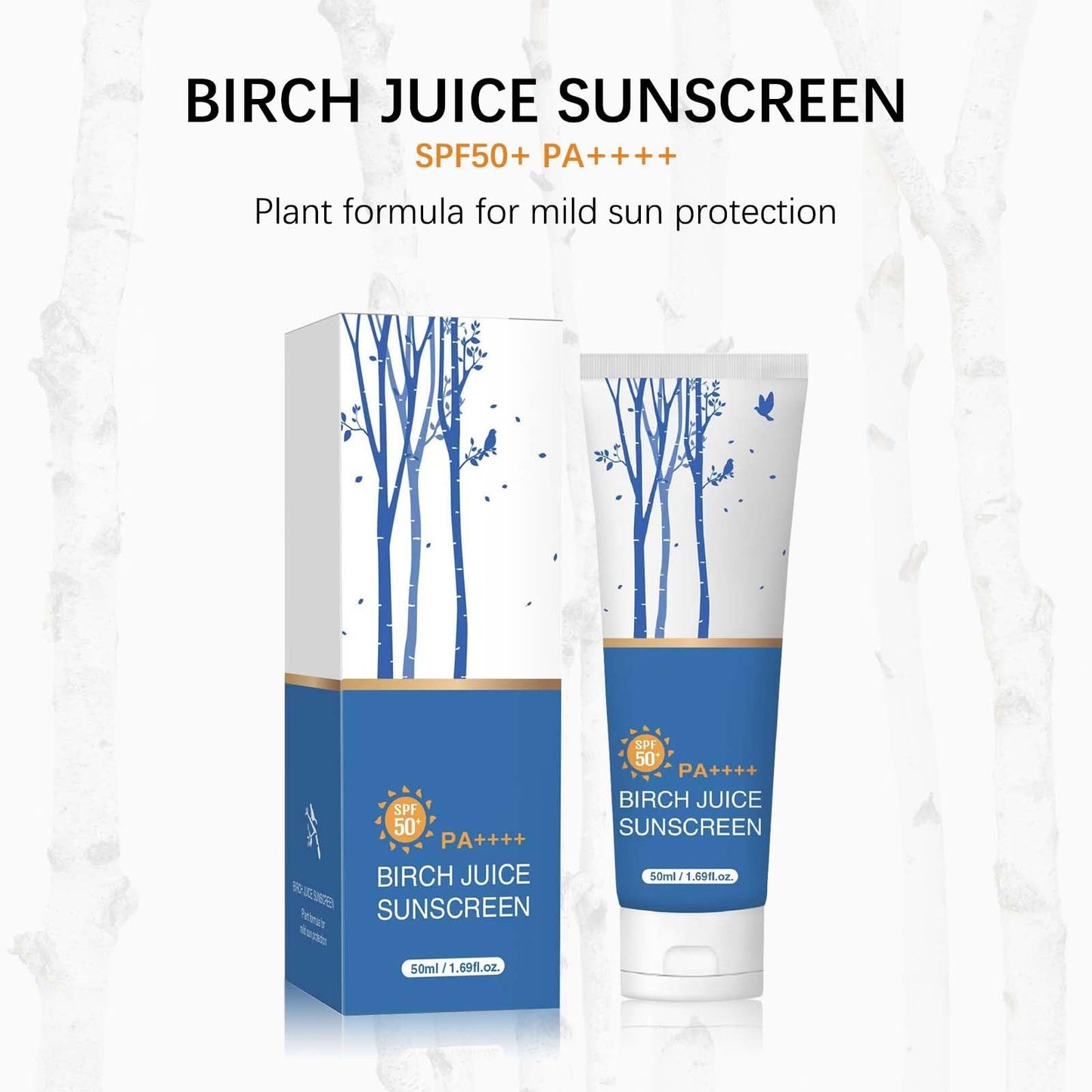 Birch Juice Moisturizing Sunscreen, UV LOCK SPF50 Broad Spectrum, Moist Essence Sunscreen for Face Korean Skincare, No White Cast, 1.69 Fl Oz (2) - Medaid International