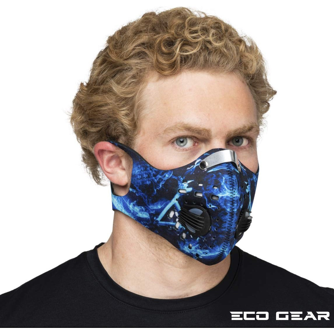 ECO-GEAR Anti Pollution Face Mask with Military Grade Activated Carbon Protection | Anti Smoke, Exhaust Gas, Dust, Pollen | Running, Walking, Cycling and other Outdoor Activities (Ice Dust)
