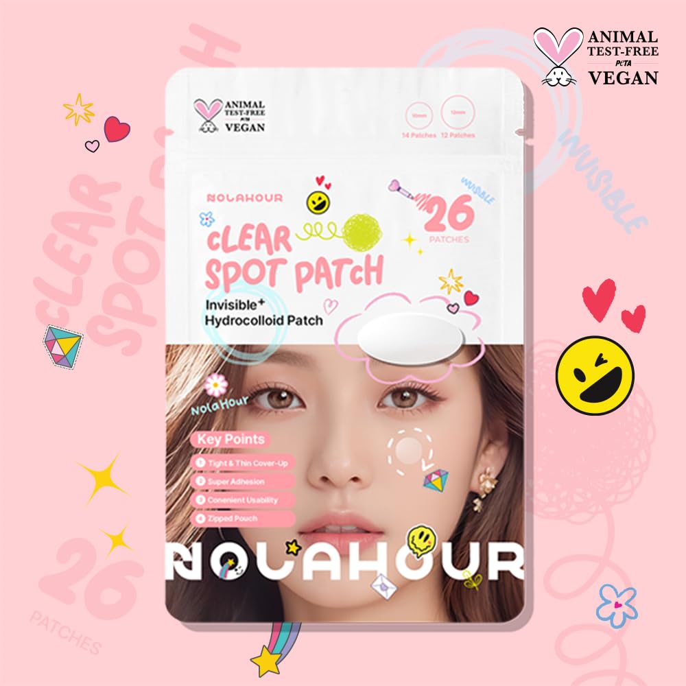 NOLAHOUR Pimple Clear Spot Patch 26 Patches (Daytime Protects & Covers Zits, Transparent) - Medaid International