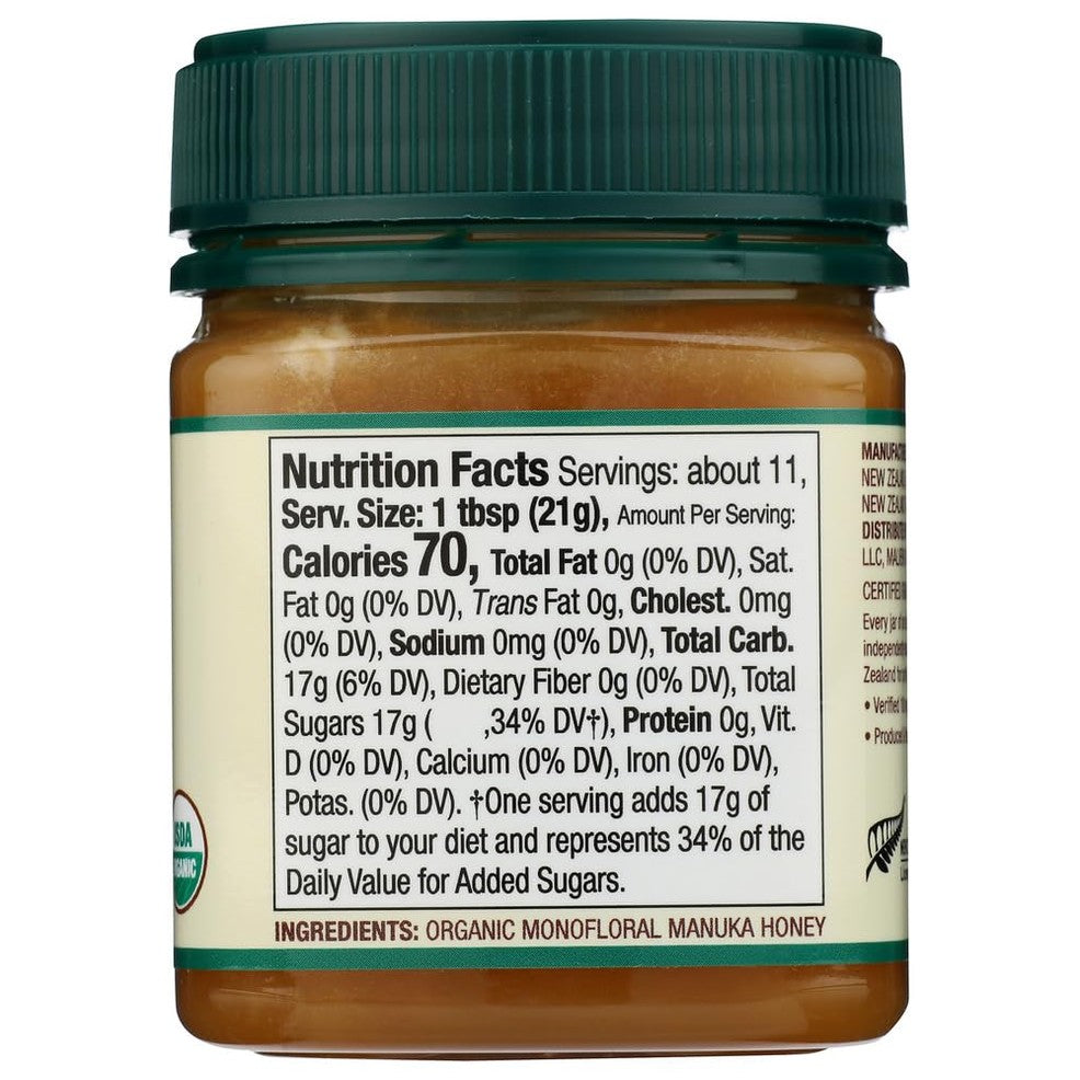 Wedderspoon Raw Premium USDA Certified Organic Manuka Honey, 100+ MGO, 8.8 Oz, Unpasteurized New Zealand Honey, From Our Hives to Your Home - Medaid International